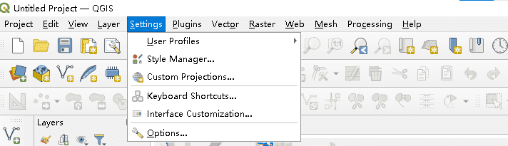 QGIS Interface Configuration 2